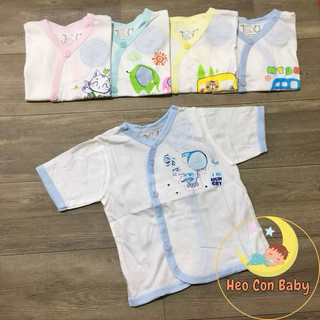 Áo sơ sinh tay ngắn Jou cho bé / Áo thun cotton mát cho bé (sơ sinh - 9kg)