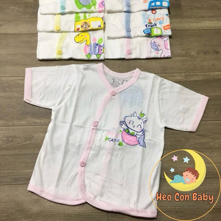 Áo sơ sinh tay ngắn Jou cho bé / Áo thun cotton mát cho bé (sơ sinh - 9kg)