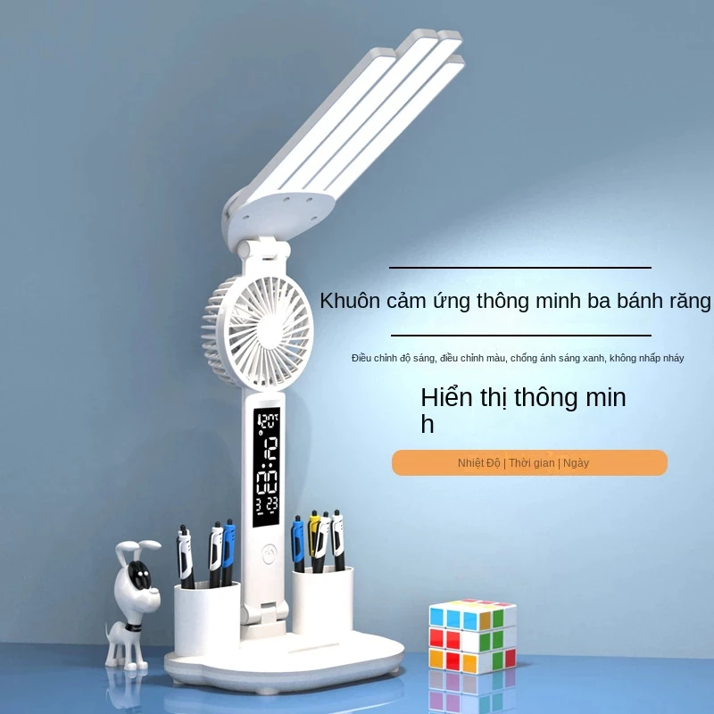 Đèn LED Để Bàn Đa Năng, Đèn Học Để Bàn Chống Cận Cao Cấp Với 3 đèn，đèn học，đèn học chống cận