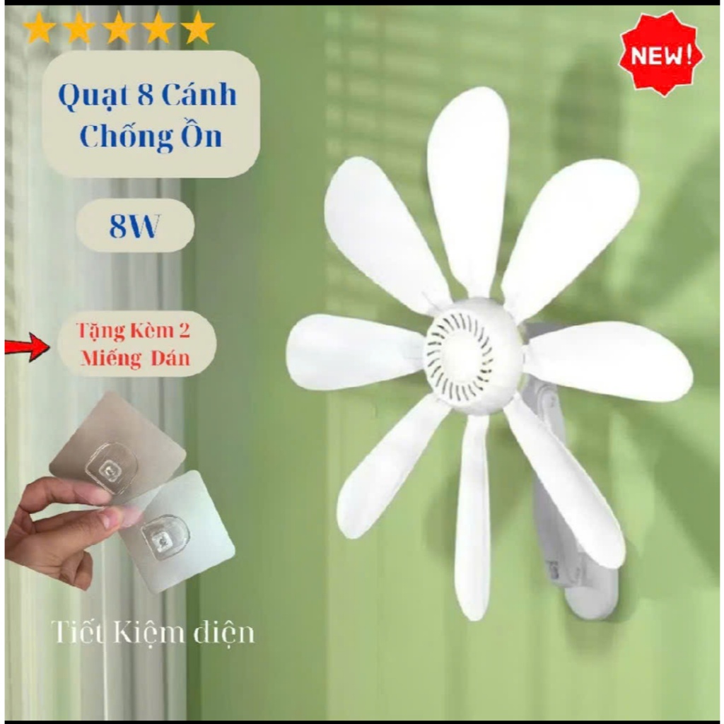 Quạt Treo Tường Mini 8W Điều Chỉnh Góc 360 Độ Tiết Kiệm Điện Chống Ồn Cao Cấp Tiện Dụng Dễ Lắp Đặt