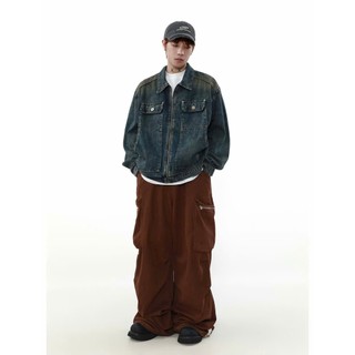 Áo Khoác Jeans Bò Denim Jacket Fashion Unisex Khoá Kéo Màu Xanh Đậm Wash HEYLLO.