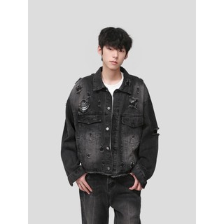 Áo Khoác Jeans Bò Denim Jacket Fashion Unisex 2 Clors  Wash Rách  HEYLLO.