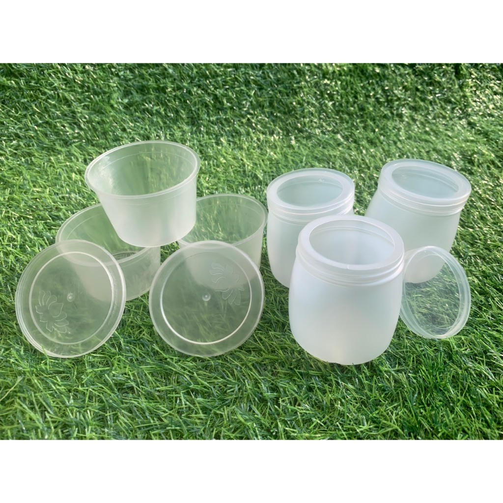 Combo 50 Hũ nhựa sữa chua,  làm flan caramen loại đẹp - hộp caramen ,rau câu...