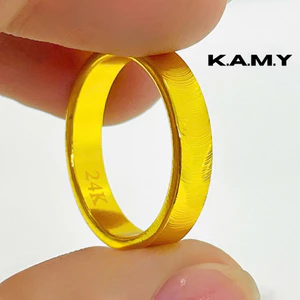 Nhẫn Nam Nữ Unisex Mạ Vàng 24k | Nhẫn Cặp Hoa Văn Xoáy Tinh Tế - Trang sức KAMY