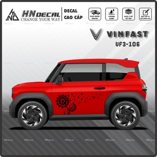 Tem dán xe VF3 - Decal dán xe VF3 MẪU TEM THỂ THAO CÁ TÍNH . 1 bộ dán 2 bên ( mẫu VF3 - 106 )