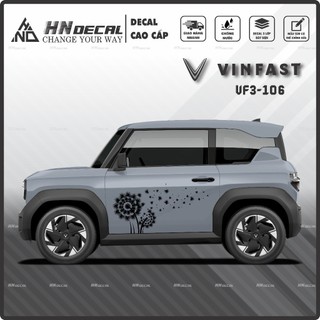 Tem dán xe VF3 - Decal dán xe VF3 MẪU TEM THỂ THAO CÁ TÍNH . 1 bộ dán 2 bên ( mẫu VF3 - 106 )