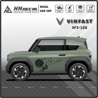 Tem dán xe VF3 - Decal dán xe VF3 MẪU TEM THỂ THAO CÁ TÍNH . 1 bộ dán 2 bên ( mẫu VF3 - 106 )