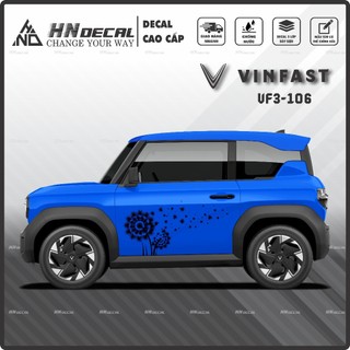 Tem dán xe VF3 - Decal dán xe VF3 MẪU TEM THỂ THAO CÁ TÍNH . 1 bộ dán 2 bên ( mẫu VF3 - 106 )