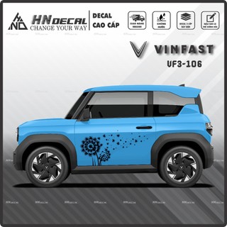Tem dán xe VF3 - Decal dán xe VF3 MẪU TEM THỂ THAO CÁ TÍNH . 1 bộ dán 2 bên ( mẫu VF3 - 106 )