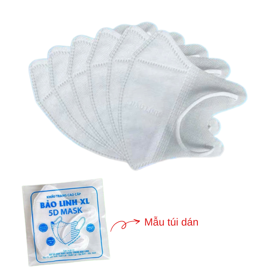 SỈ THÙNG 700 ( Tặng thêm 10 chiếc ) CHIẾC KHẨU TRANG 5D BẢO LINH XL TÚI DÁN CHÍNH HÃNG CAO CẤP DÀY DẶN CHỐNG TIA UV