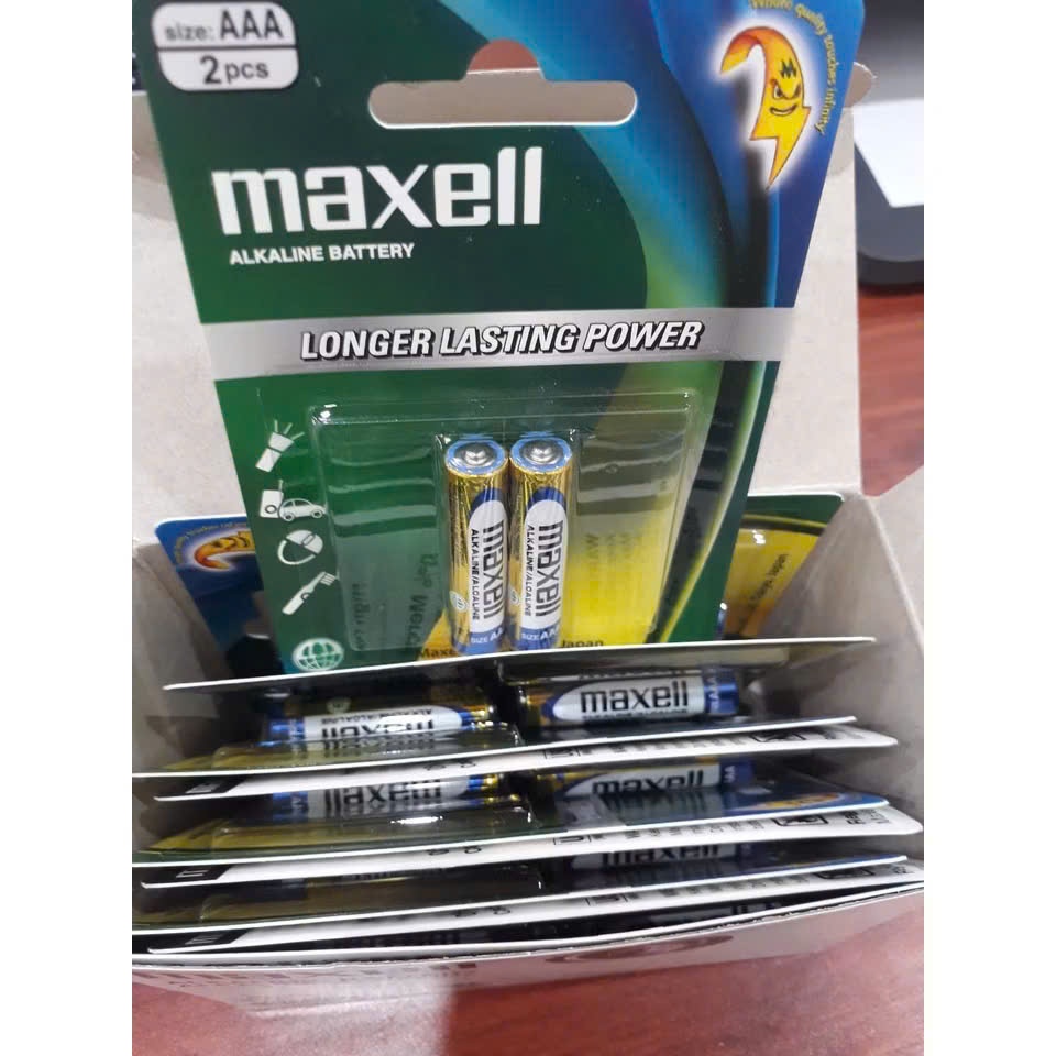 Pin AA, Pin AAA Maxell alkaline hộp 20 viên 1.5V chính hãng năng lượng cao an toàn cho môi trường