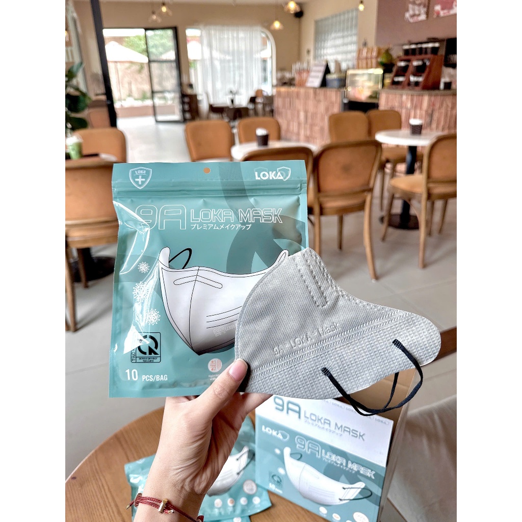 THÙNG 100 CHIẾC KHẨU TRANG 9A LOKA SIZE LỚN TÚI ZIP CHỐNG TIA UV 4 LỚP KHÁNG KHUẨN