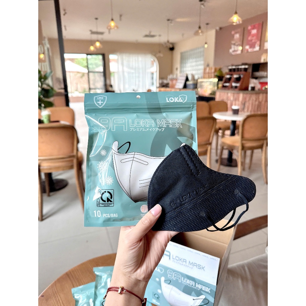 THÙNG 100 CHIẾC KHẨU TRANG 9A LOKA SIZE LỚN TÚI ZIP CHỐNG TIA UV 4 LỚP KHÁNG KHUẨN