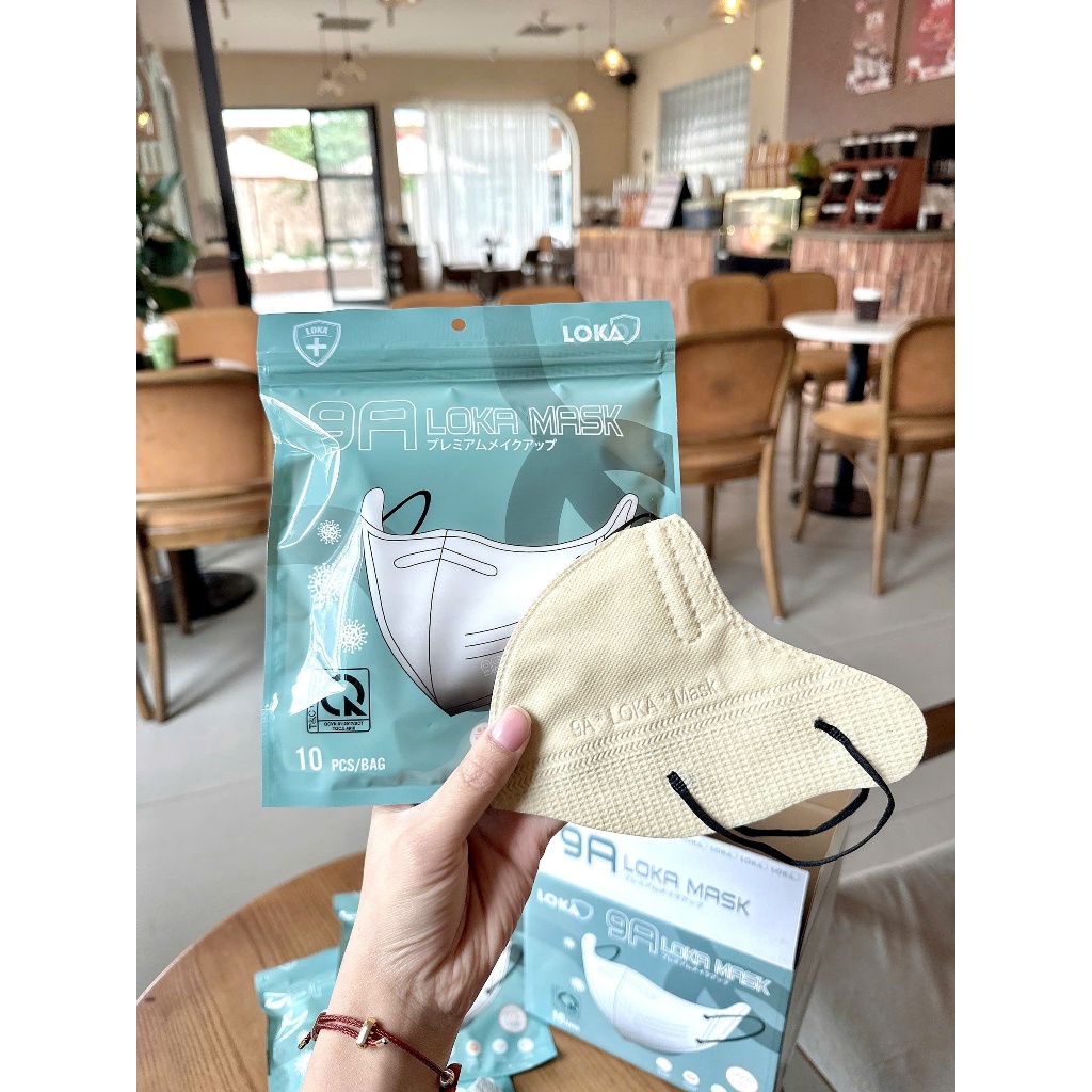 THÙNG 100 CHIẾC KHẨU TRANG 9A LOKA SIZE LỚN TÚI ZIP CHỐNG TIA UV 4 LỚP KHÁNG KHUẨN
