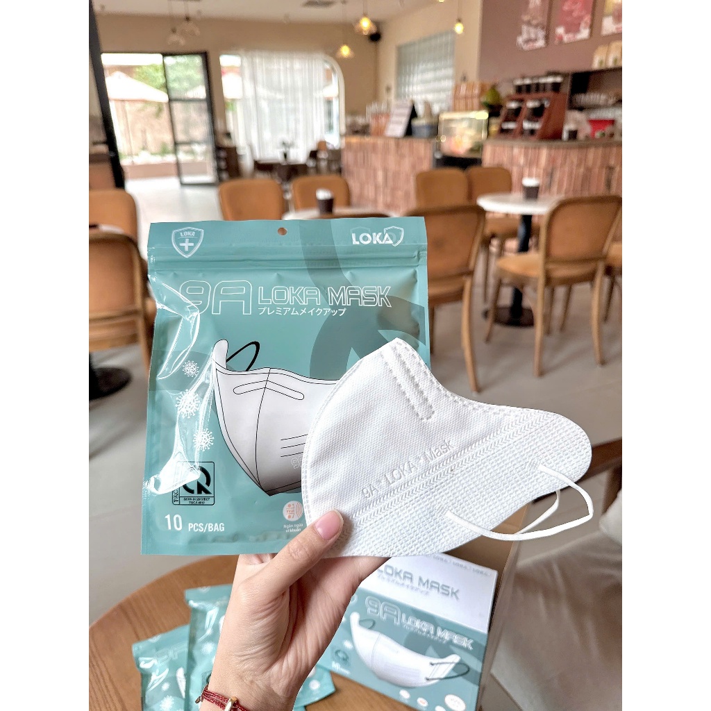 THÙNG 100 CHIẾC KHẨU TRANG 9A LOKA SIZE LỚN TÚI ZIP CHỐNG TIA UV 4 LỚP KHÁNG KHUẨN