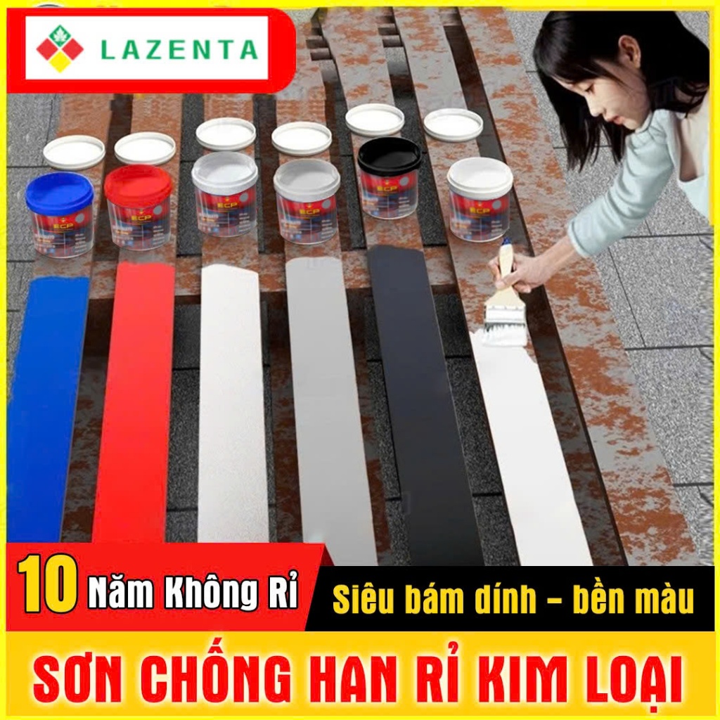 1KG Sơn Chống Han Gỉ, Gỉ Sét ECP Lazenta - Chống Rỉ Sét Mái Tôn, Cửa ...