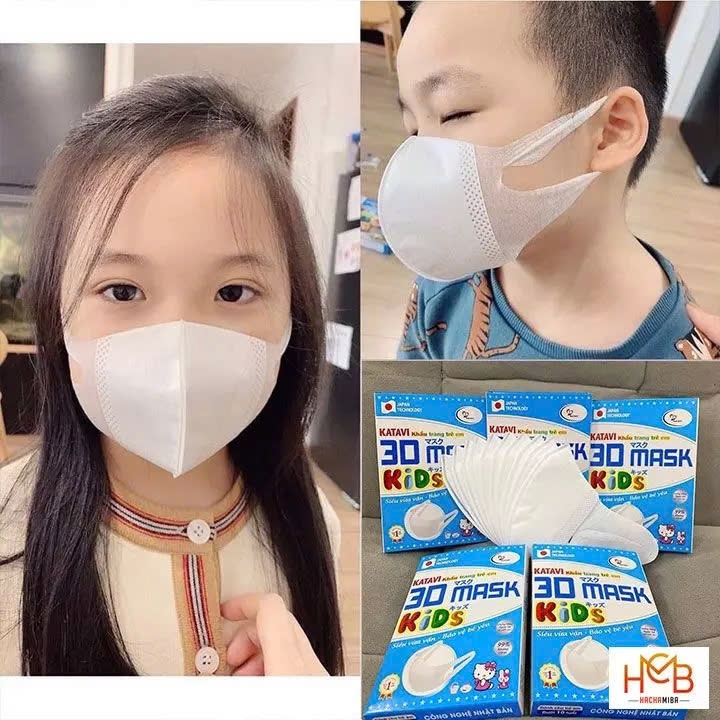 SET 100 CHIẾC KHẨU TRANG 3D TRẺ EM BẢO LINH KHÁNG KHUẨN THOÁNG KHÍ VÀ CHỐNG TIA UV AN TOÀN CHO BÉ