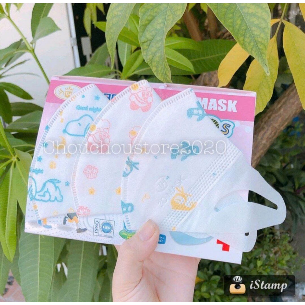 SET 100 CHIẾC KHẨU TRANG 3D TRẺ EM BẢO LINH KHÁNG KHUẨN THOÁNG KHÍ VÀ CHỐNG TIA UV AN TOÀN CHO BÉ