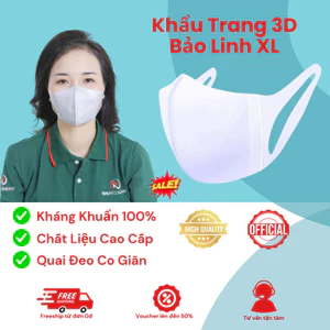 THÙNG 100 CHIẾC KHẨU TRANG 3D BẢO LINH XL MASK CHÍNH HÃNG CÔNG TY CHỐNG BỤI MỊN VÀ TIA UV