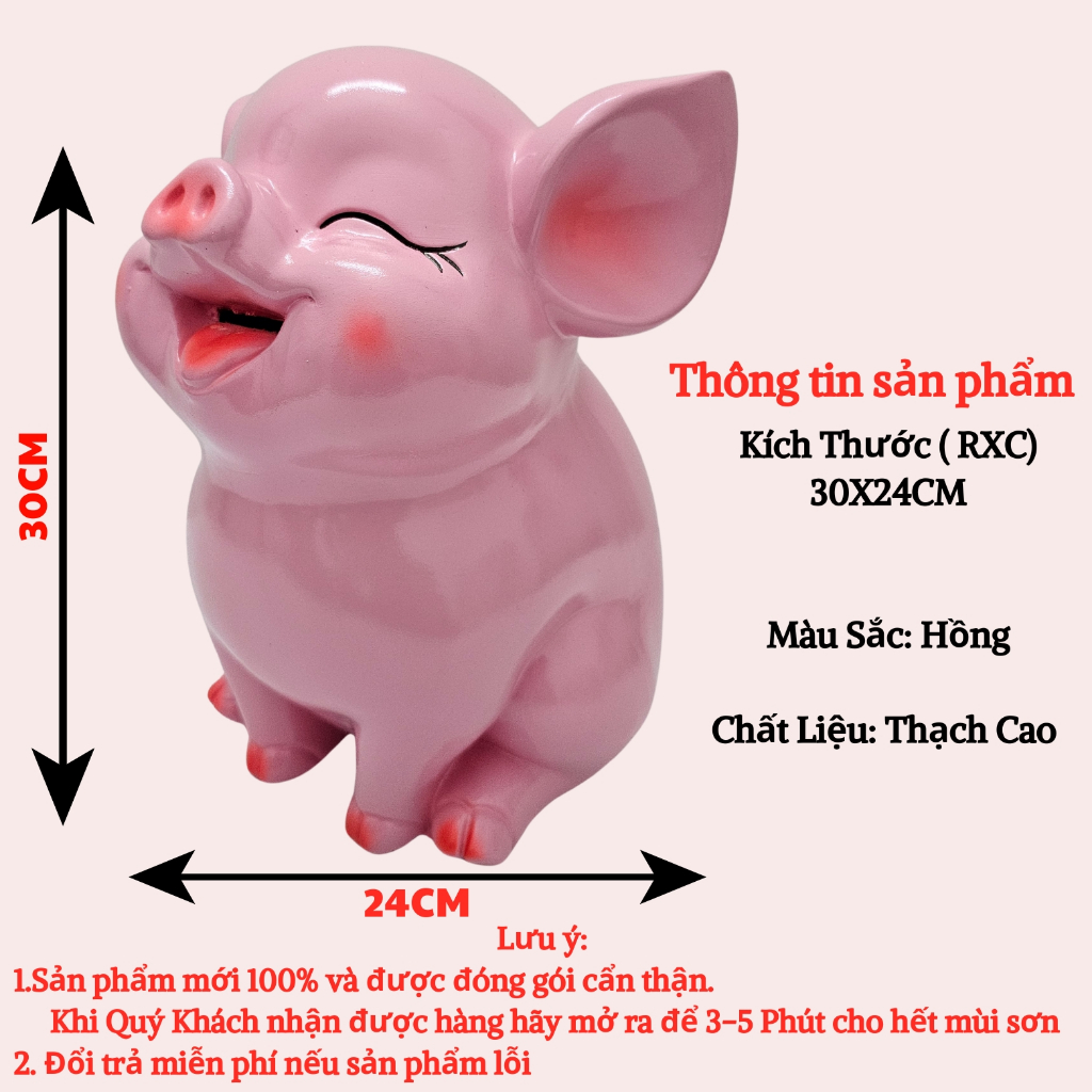 Heo Đất Lợn Đất Heo Tai Vểnh SIZE TO đáng yêu Ống heo tiết kiệm tiền,trang trí,quà tặng CHANILINE