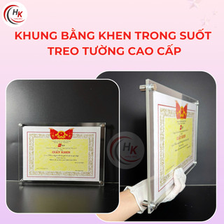 [KHÔNG IN] Khung Bằng Khen MICA Trong Suốt - Khung Ảnh Mica - Khung Bày Giấy Chứng Nhận A4 A3 A5 Treo Tường Để Bàn