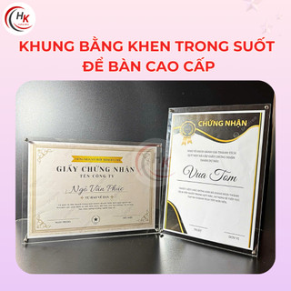 [KHÔNG IN] Khung Bằng Khen MICA Trong Suốt - Khung Ảnh Mica - Khung Bày Giấy Chứng Nhận A4 A3 A5 Treo Tường Để Bàn