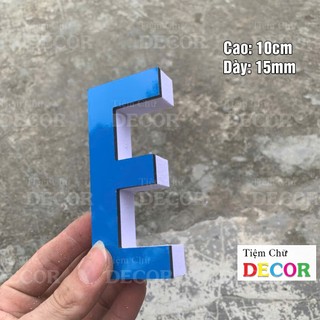 Chữ Nổi Xanh Dương Nhạt 10cm dày 15mm T1 In Hoa Dán Tường Trang Trí  - Chữ 3D Decor Biển quảng cáo Chất Liệu Fomex Alu