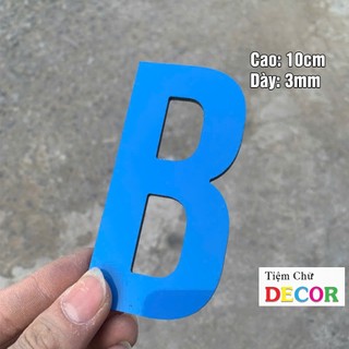 Chữ Alu Xanh Dương Nhạt 10cm dày 3mm T1 In Hoa trang trí dán tường - biển quảng cáo