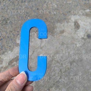 Chữ Alu Xanh Dương Nhạt 10cm dày 3mm T1 In Hoa trang trí dán tường - biển quảng cáo