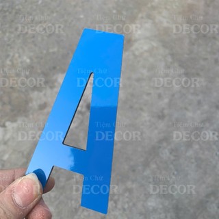 Chữ Alu Xanh Dương Nhạt 10cm dày 3mm T1 In Hoa trang trí dán tường - biển quảng cáo
