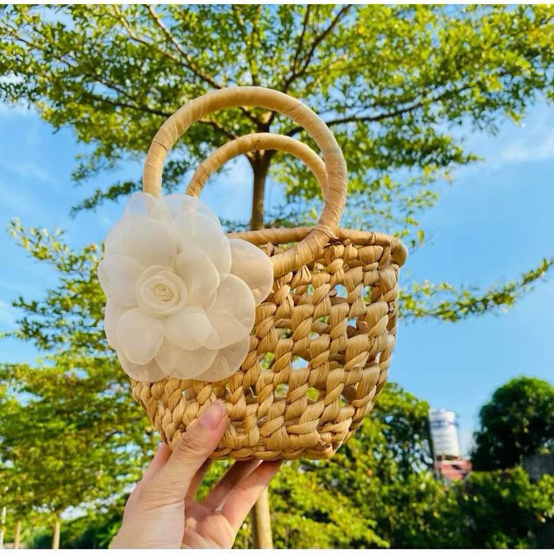 Túi cói túi lục bình xinh xắn cho Mẹ và bé phong cách Vintage đi biển, chụp ảnh decor, kiểu dáng siêu đẹp