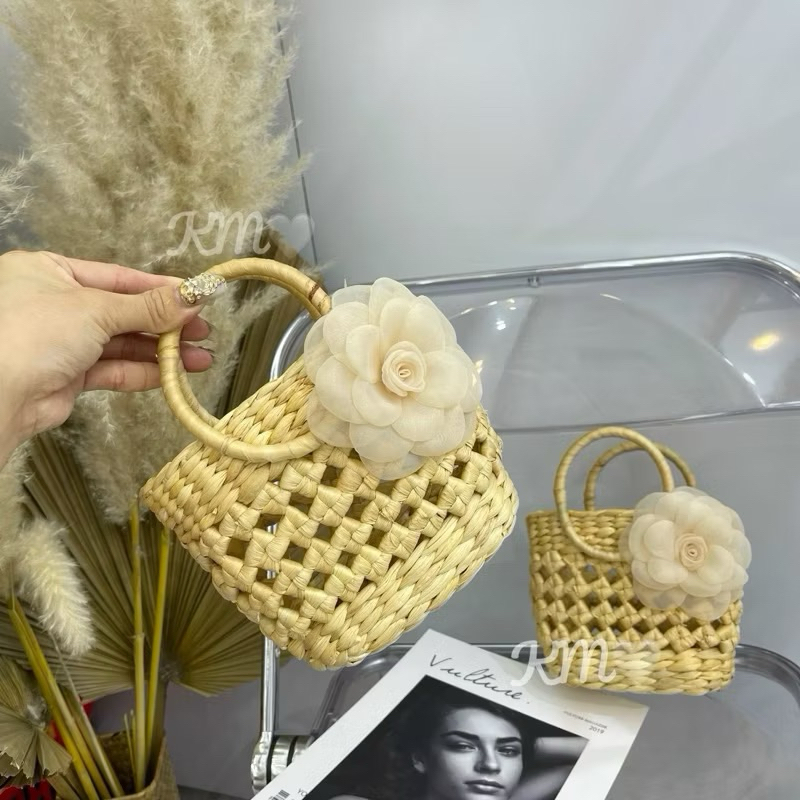 Túi cói túi lục bình xinh xắn cho Mẹ và bé phong cách Vintage đi biển, chụp ảnh decor, kiểu dáng siêu đẹp