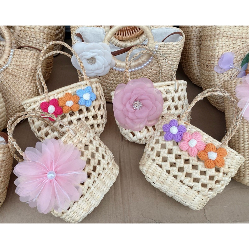 Túi cói túi lục bình xinh xắn cho Mẹ và bé phong cách Vintage đi biển, chụp ảnh decor, kiểu dáng siêu đẹp