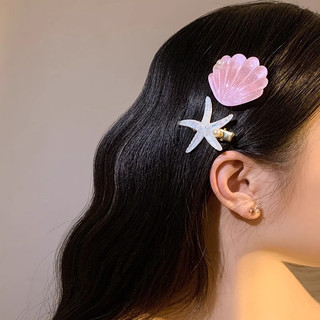 Kẹp tóc sao biển đi biển lấp lánh phụ kiện tóc chụp ảnh mùa hè dễ thương lấp lánh