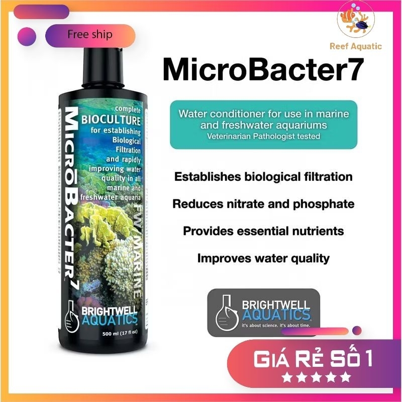 Vi sinh MicroBacter7- Vi sinh cao cấp cho hồ nước mặn ( chai nguyên ...
