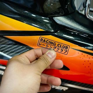 Tem Sticker Chữ Racing Club - In Siêu Trong Suốt Chữ Đen |SGDC - 1 Cái|