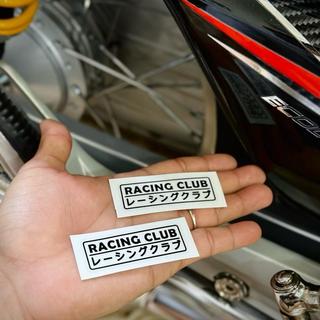 Tem Sticker Chữ Racing Club - In Siêu Trong Suốt Chữ Đen |SGDC - 1 Cái|