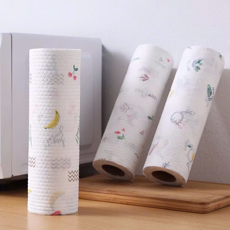 Khăn Giấy Lau Bếp Có Thể Giặt Được,Khăn Lau Bếp Tái Sử Dụng Nhiều Lần - CUỘN KHĂN GIẤY 4O TỜ LAU BẾP ĐA NĂNG