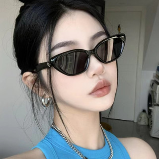 (Giá tặng) Kính mát nam nữ thời trang OLIVER gọng mắt mèo thanh mảnh thon gọn mặt đính kim loại sáng bóng cao cấp