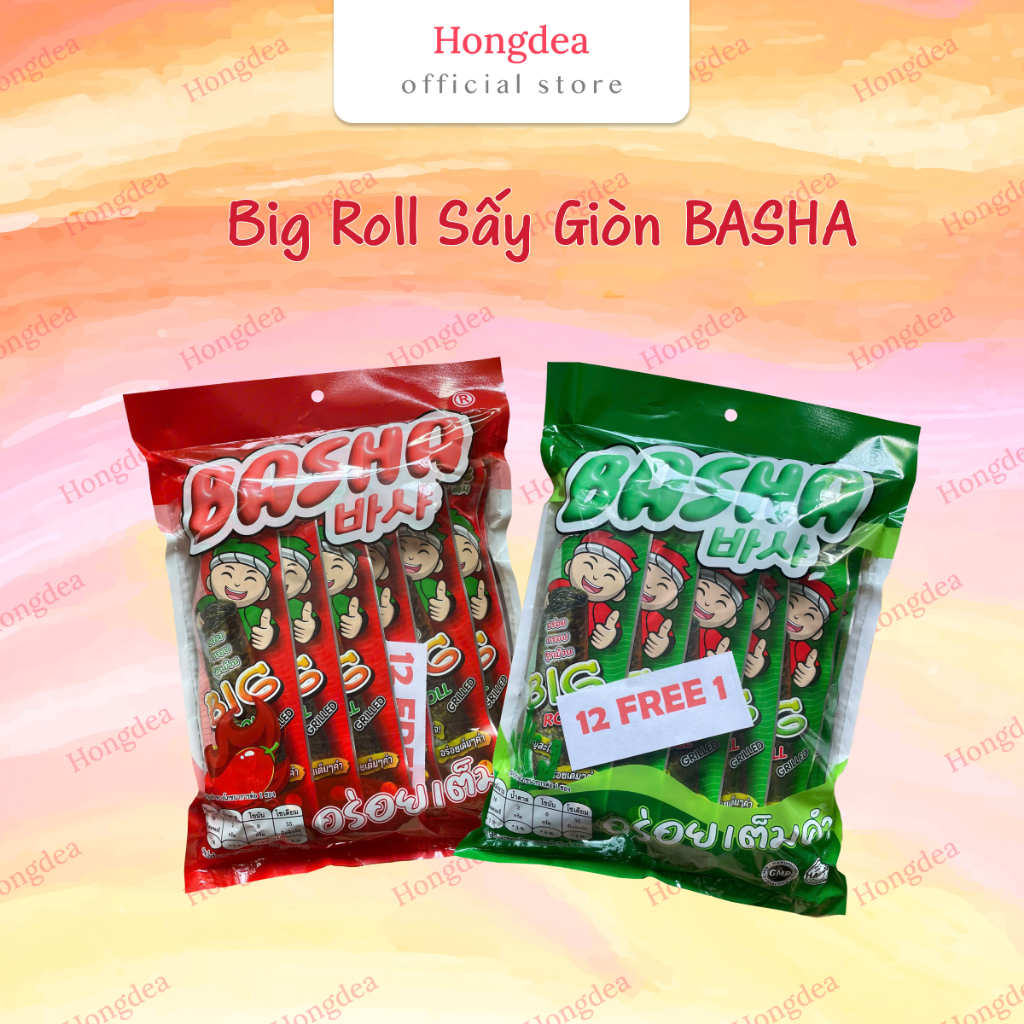 Túi 13 gói Big Roll Snack rong biển BASHA nhập khẩu Thái Lan - Hongdea ...