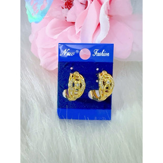 Các mẫu hoa tai loại tròn đính đá hàng titan mạ vàng 18 catrang sức mạ vàng 18K dành cho nữ