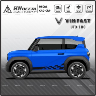 Tem dán xe VF3 - Decal dán xe VF3 MẪU TEM THỂ THAO CÁ TÍNH . 1 bộ dán 2 bên ( mẫu VF3 - 108 )
