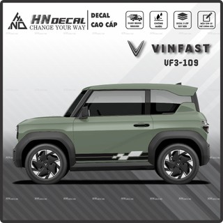 Tem dán xe VF3 - Decal dán xe VF3 MẪU TEM THỂ THAO CÁ TÍNH . 1 bộ dán 2 bên ( mẫu VF3 - 109 )