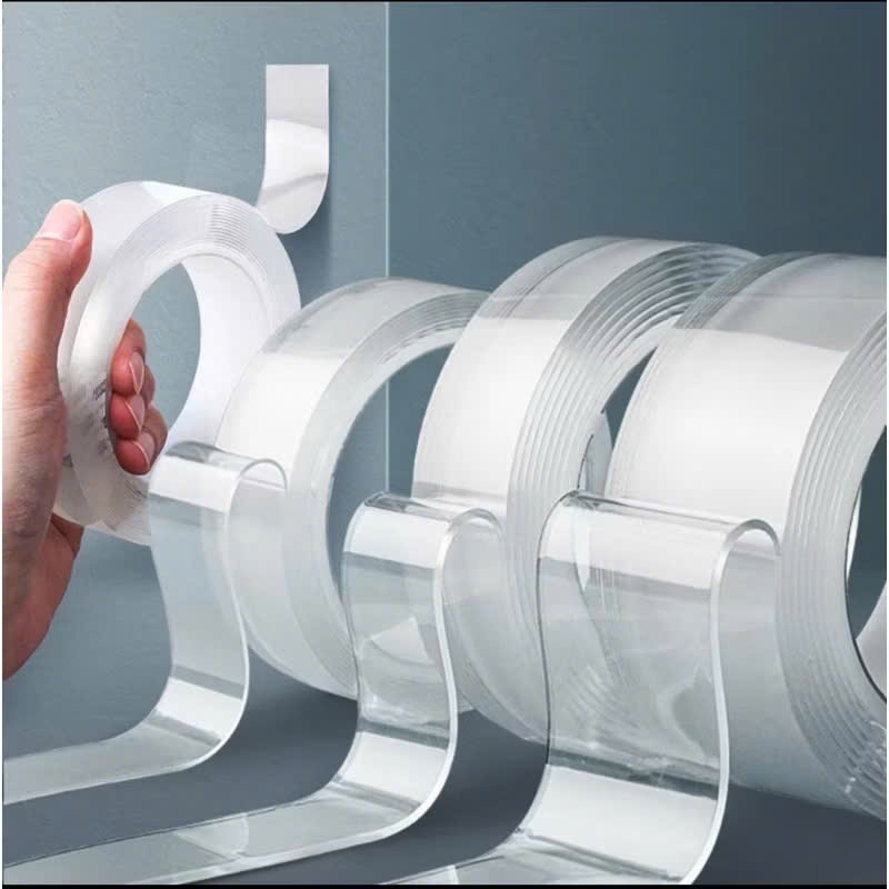 Băng Dính 2 Mặt Đa Năng Trong Suốt Bám Dính,Băng Keo Nano Chịu Lực Chống Thấm Tốt - CUỘN BĂNG KEO HAI MẶT TRONG SUỐT