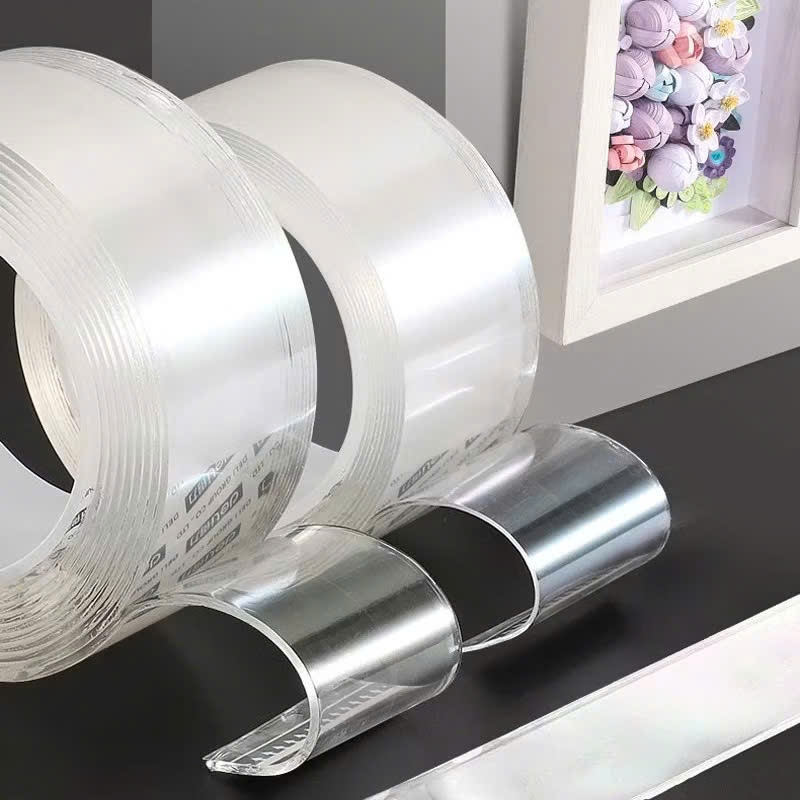 Băng Dính 2 Mặt Đa Năng Trong Suốt Bám Dính,Băng Keo Nano Chịu Lực Chống Thấm Tốt - CUỘN BĂNG KEO HAI MẶT TRONG SUỐT