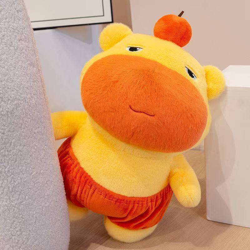 Gấu BôngCapybara Lulu Mặc Quần Cam Vô Tri Đáng Yêu Chất Lông Thỏ Mềm Mại Làm Quà Tặng Vui Vẻ Cho Người Thân Yêu
