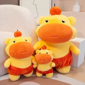 Gấu bông capybara lulu mặc quần cam ngộ nghĩnh đáng yêu, Capyabra gấu bông biểu cảm hài hước làm quà tặng vụi nhộn