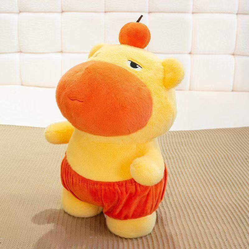 Gấu BôngCapybara Lulu Mặc Quần Cam Vô Tri Đáng Yêu Chất Lông Thỏ Mềm Mại Làm Quà Tặng Vui Vẻ Cho Người Thân Yêu