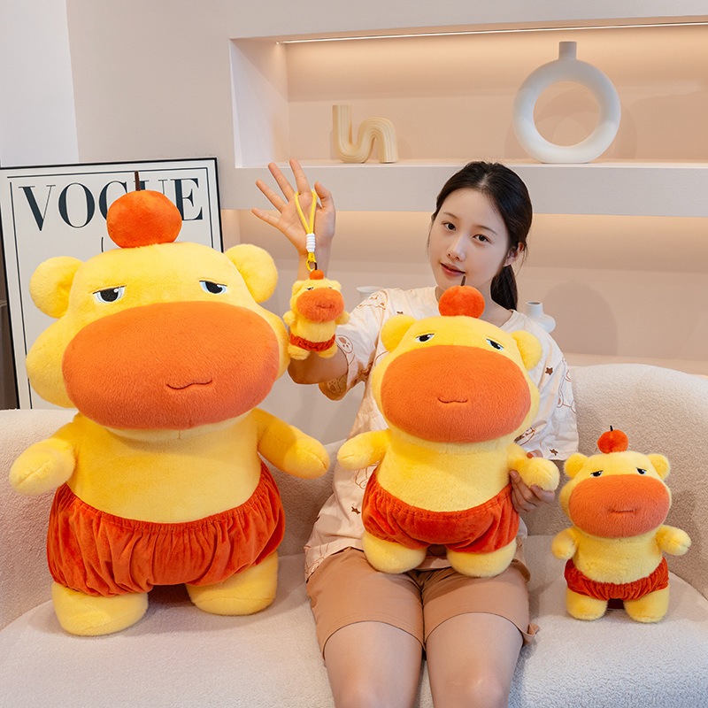 [ HÀNG SẴN ] Gấu bông capybara lulu mặc quần cam mặt biểu cảm ngộ ngĩnh đáng yêu, lulu capybara cam lông thỏ cao cấp
