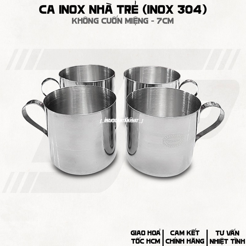 Ca Inox Không Cuốn Miệng Cho Nhà Trẻ-Ca Inox 304 | Shopee Việt Nam